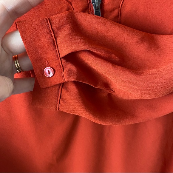 Forever 21 Orange Cutout Front Zipper Blouse - Picture 2 of 4